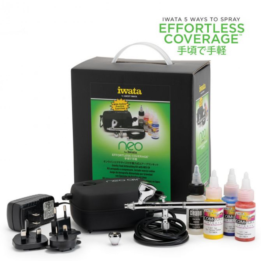 Набір для аерографії з компресором та аерографом Iwata NEO Gravity Feed Airbrushing Kit IW120