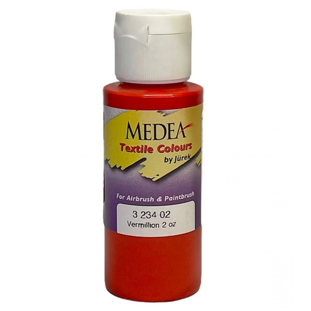 Фарба текстильна Medea 323402 Vermillion, кіновар, 60 мл 